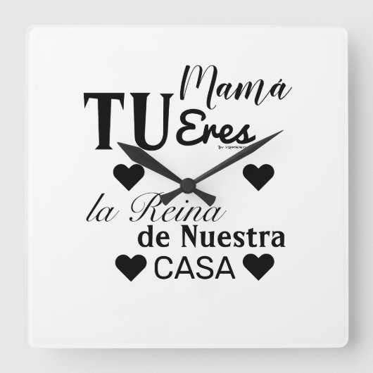 reloj dia de la madre vierkante klok (Voorkant)