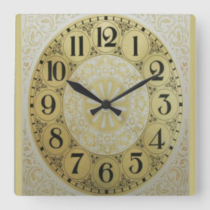 Reloj Dorado Vierkante Klok