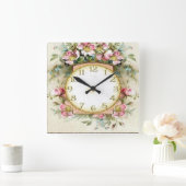 reloj florale vierkante klok (Huis)