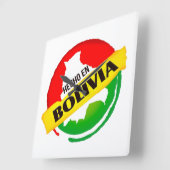 Reloj hecho en Bolivia Vierkante Klok (Hoek)