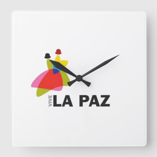 Reloj vive La Paz Vierkante Klok (Voorkant)