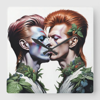 Relojes de pared, Hombres Parejas Vierkante Klok