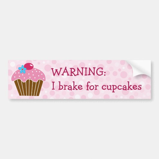 Rem voor Cupcakes Bumpersticker (Voorkant)