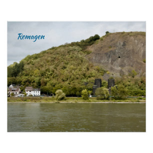 Remagen Rijn Rivier Brug Schilder Effect Foto Perfect Poster