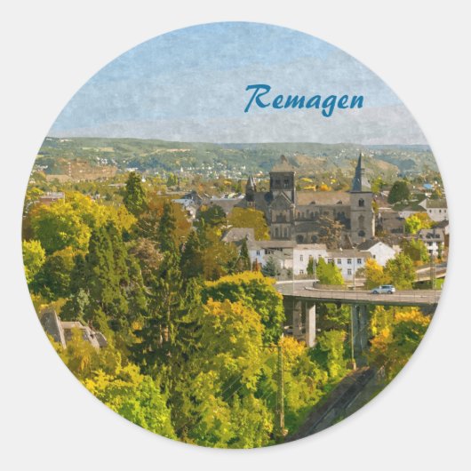 Remagen Ronde Sticker (Voorkant)