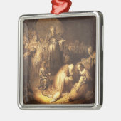 Rembrandt Adoration of the Magi-Kerstversient Metalen Ornament (Links)