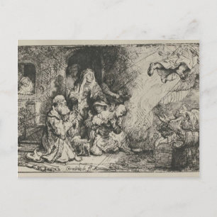 Rembrandt: Angel Deparing van de familie Tobias Briefkaart