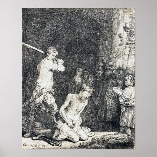 Rembrandt - Bekoping van John Baptist 1640 Poster (Voorkant)