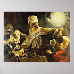 Rembrandt - Belshazzar's Feast, religieus schilder Poster