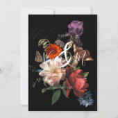 Rembrandt Bloemen Bruiloft Monogram Kaart (Achterkant)