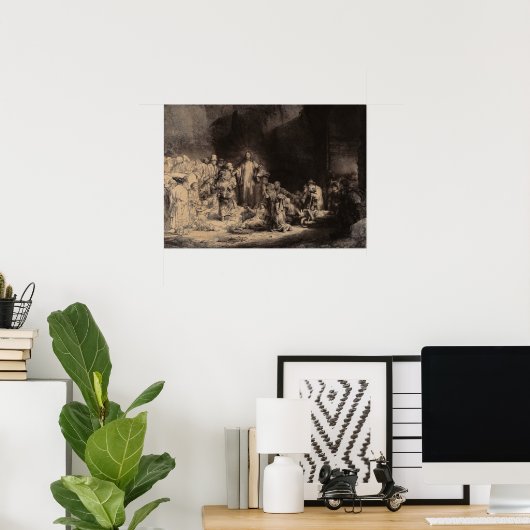 Rembrandt - Christus Preaching, Hundred Guilder Pr Poster (Thuiskantoor)
