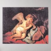Rembrandt - Cupido Blowing Zeepbellen Poster (Voorkant)