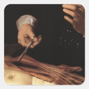Rembrandt- De anatomieles van Dr. Nicolaes Tulp Vierkante Sticker