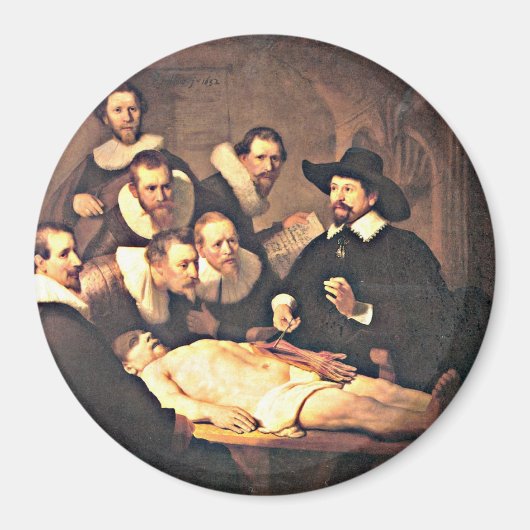 Rembrandt: De Anatomy Lesson van Dr. Nicolaes Tulp Magneet (Voorkant)