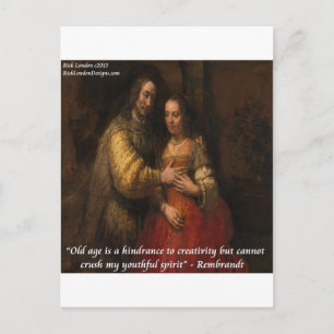 Rembrandt "De Joodse Bruid" & Leeftijdsquote Briefkaart