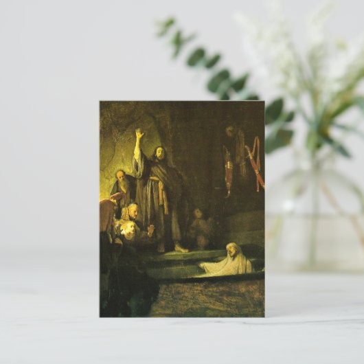 Rembrandt - De opwekking van Lazarus Briefkaart (Staand voorkant)
