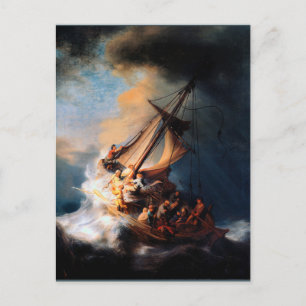 Rembrandt - De Storm op het Meer van Galilea Briefkaart