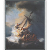 Rembrandt - De Storm op het Meer van Galilea Sticker (Voorkant)