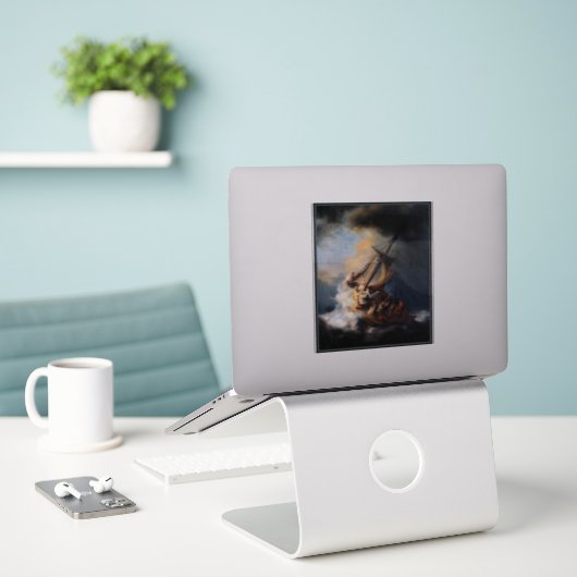 Rembrandt - De Storm op het Meer van Galilea Sticker (Laptop op bureau)
