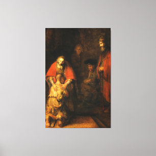 Rembrandt De terugkeer van de verloren zoon (1663) Canvas Afdruk