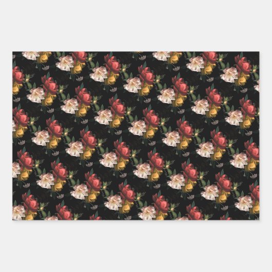 Rembrandt Donker & Moody bloemen Inpakpapier Vel (Voorkant)