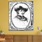 Rembrandt encadré Autoportrait Croquis Toile Art (Insitu(Salon))