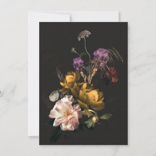 Rembrandt Fleurs Faire-Part de Mariage Date à Sauv (Dos)