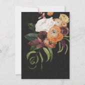 Rembrandt Floral Dark & Moody Faire-part de mariag (Dos)