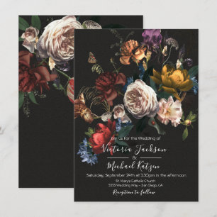 Rembrandt Floral Dark & Moody Faire-part de mariag