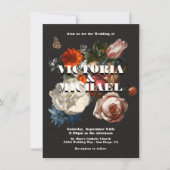 Rembrandt Floral Dark & Moody Faire-part de mariag (Devant)