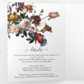 Rembrandt Floral Photo Mariage Tri-Fold Invitation (Intérieur en premier)