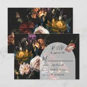 Rembrandt Floral Wedding Arch-reactiekaarten RSVP Kaartje