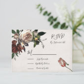 Rembrandt Floral Wedding-reactiekaarten RSVP (Staand voorkant)