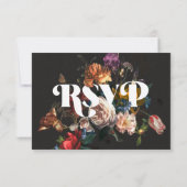 Rembrandt Floral Wedding-reactiekaarten RSVP Kaart (Achterkant)