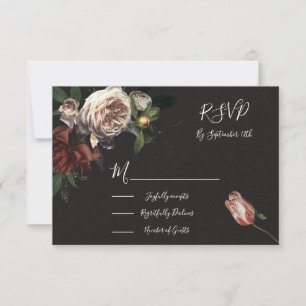 Rembrandt Floral Wedding-reactiekaarten RSVP Kaartje