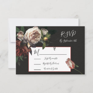 Rembrandt Floral Wedding-reactiekaarten RSVP Kaartje