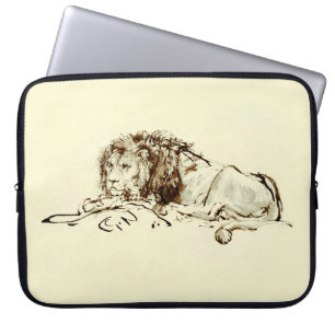 Rembrandt Ink Schets van een Lion Laptop Sleeve