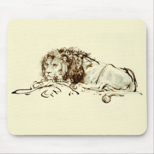 Rembrandt Ink Schets van een Lion Muismat