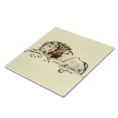 Rembrandt Ink Schets van een Lion Tegeltje (Zijkant)