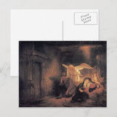Rembrandt-Joseph's droom in Stable in Bethlehem Briefkaart (Voorkant / Achterkant)