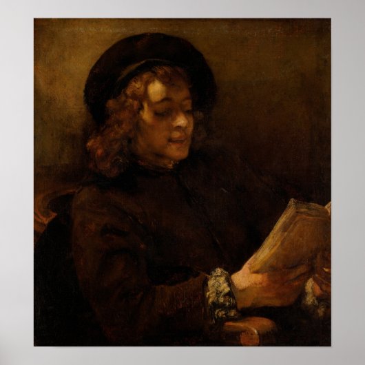 Rembrandt - Lezing van de zoon van de kunstenaar Poster (Voorkant)
