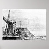 Rembrandt Mill Etching Poster (Voorkant)