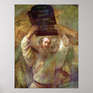 Rembrandt - Mozes met de geboden Poster