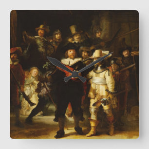 Rembrandt Nightwatch Night Watch Baroque schilderi Vierkante Klok