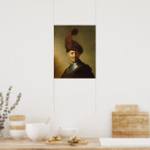 Rembrandt - oud Man in militair kostuum Poster (Keuken)