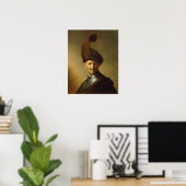 Rembrandt - oud Man in militair kostuum Poster (Thuiskantoor)