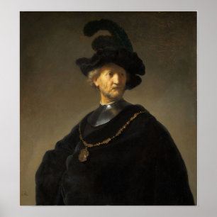Rembrandt - oud Man met gouden ketting Poster