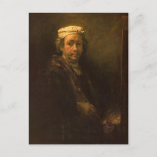 Rembrandt-portret van de kunstenaar in Zijne Easel Briefkaart