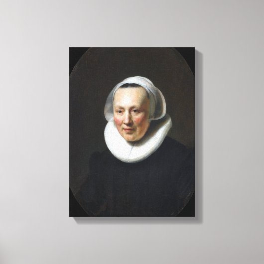Rembrandt Portret van een vrouw Canvas Afdruk (Voorkant)