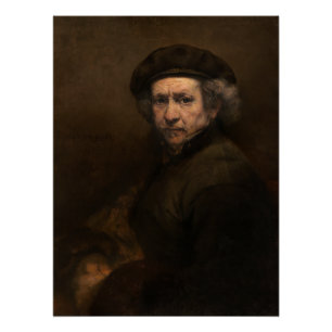 Rembrandt Self-Portrait met Beret Glossy Perfect Poster